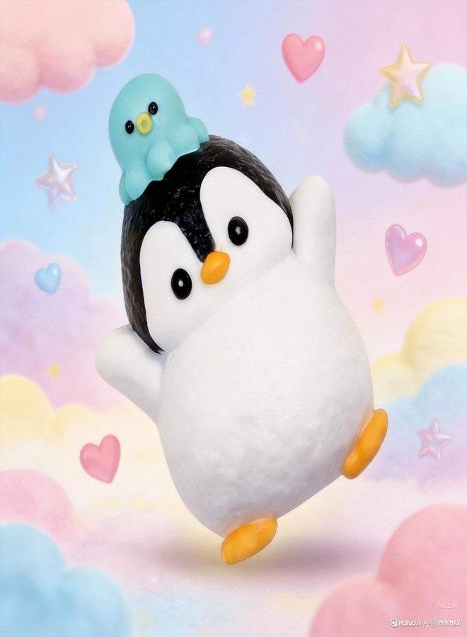 SHILIFE Taba Squishy Penguin,fufu squishies,Silicone Toys,Stress Relieving Fur Ball OPP Packaging GiftsSquishy Fidget Toys for Anxiety&Relaxation,Perfect Desk Accessory for Adults (Penguin) - Image 3